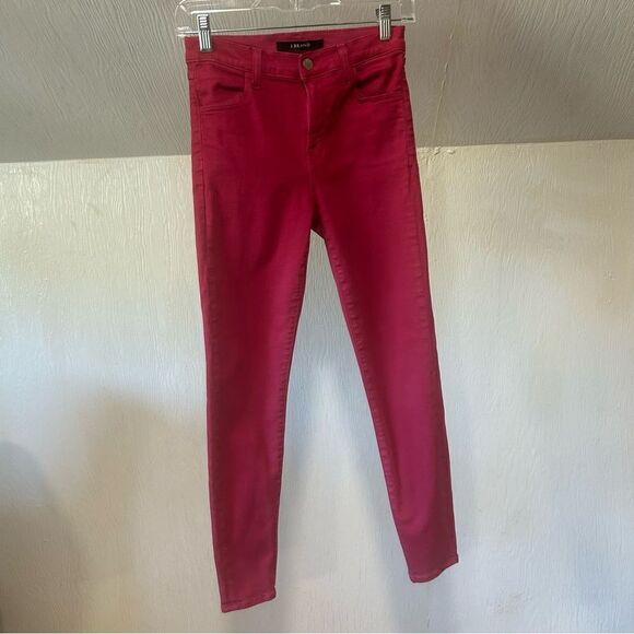 Revolve J Brand Coated Dizzy Pink Alana High Rise Crop Skinny Jeans - Picture 7 of 12